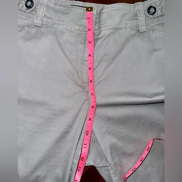 Ann Taylor LOFT Curvy Chino Wide leg Pants Grey cotton/ spandex  size 10 - Picture 8 of 12